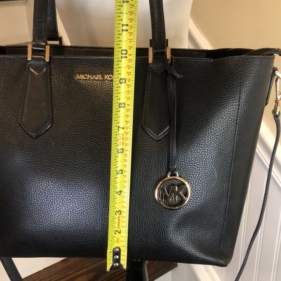 MICHAEL KORS Tumbled Black Leather Crossbody Satchel - Picture 9 of 17